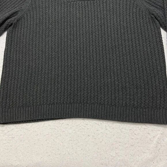 Eddie Bauer Men's XL Henley Sweater Heavyweight Dark Gray Pullover Button Up - Picture 4 of 11